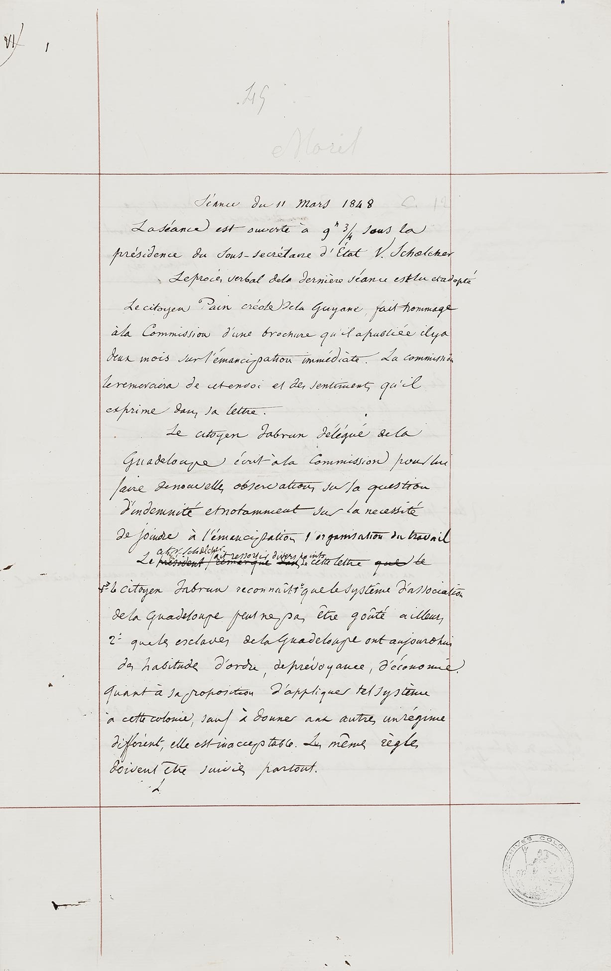 Séance du 11 mars 1848