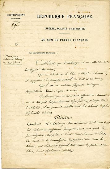 Texte manuscrit original du décret