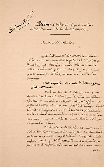 Pétition des habitants de Saint-Martin