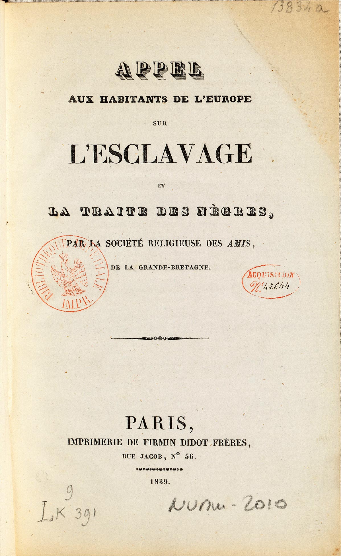 Appel aux habitants de l'Europe
