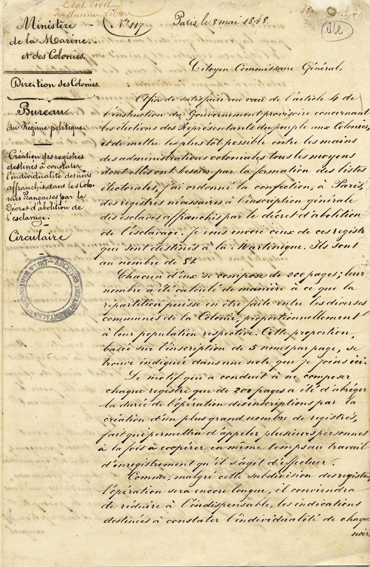 Instructions aux commissaires généraux