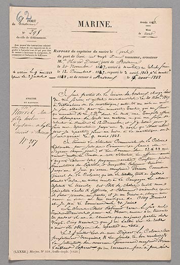 Rapport du navire Le Gard