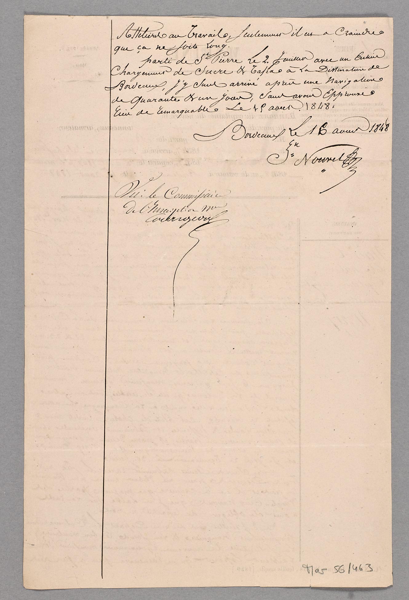 Rapport du navire Le Gard