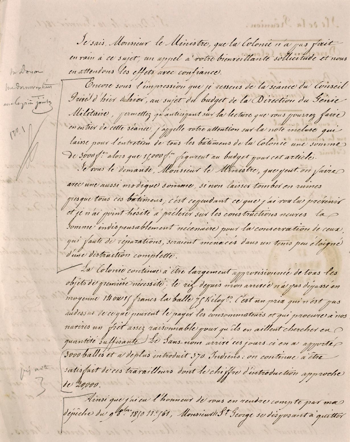 Lettre de Doret, 1851