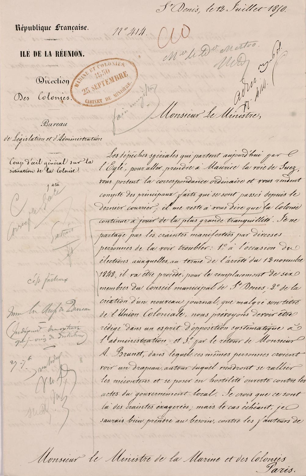 Lettre de Doret 1850