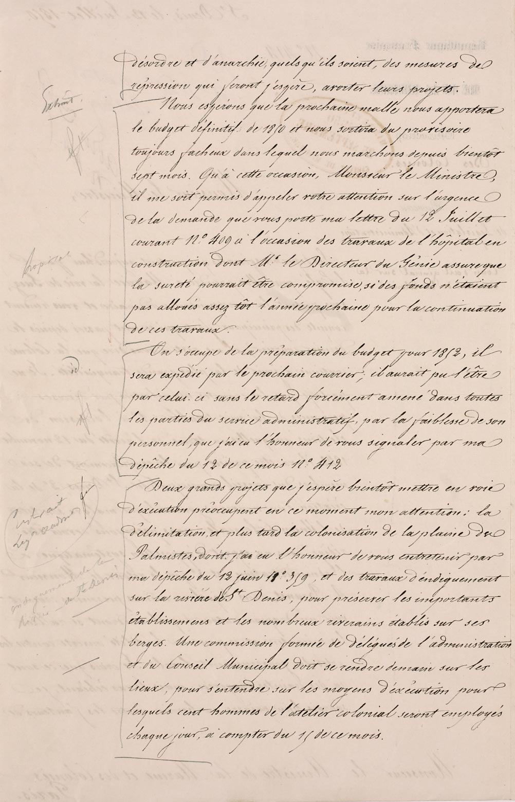 Lettre de Doret 1850
