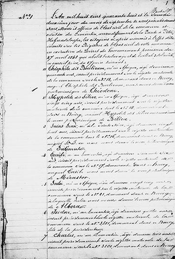 Etat civil nouveaux libres