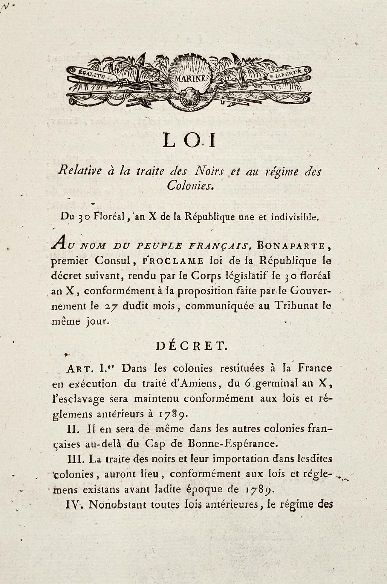 Loi de rétablissement de l'esclavage