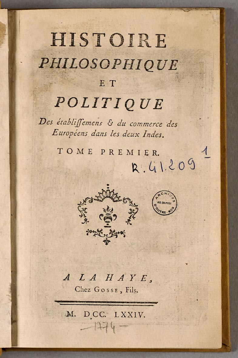 Histoire philosophique et politique