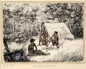 Trois Nègres marrons à Surinam