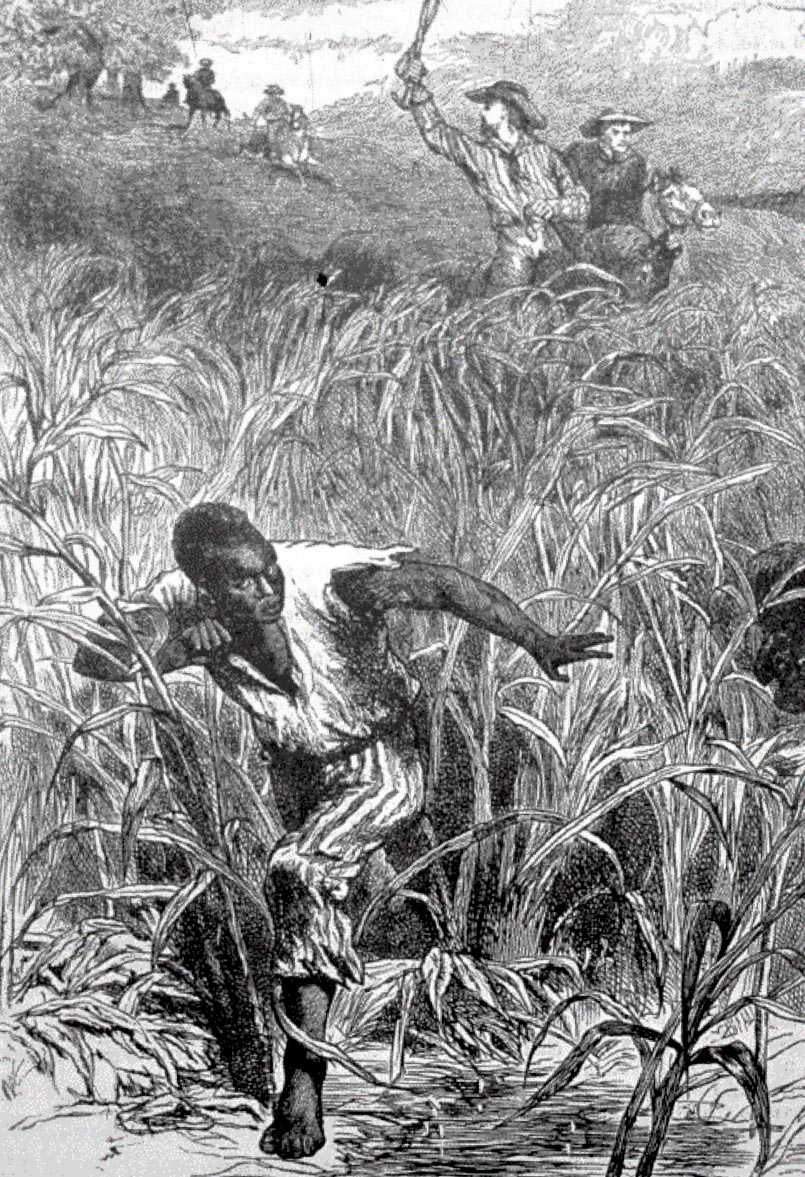 Scène de poursuite d'esclave fugitif